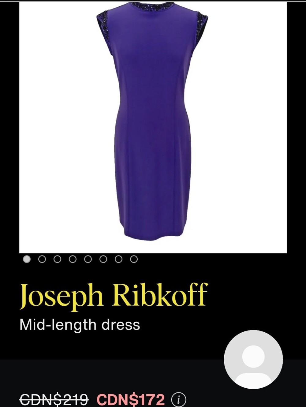 Joseph Ribkoff Violet Sequin-Trim Cap-Sleeve Midi Dress